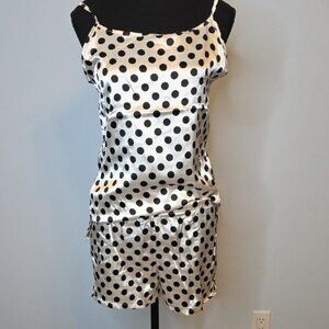 Elegant Satin Polka Dot Pajama Set